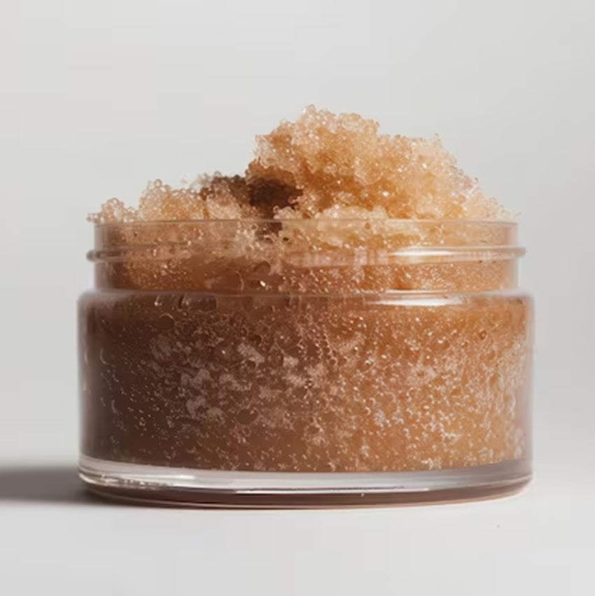 jar-filled-with-light-brown-colored-body-scrub