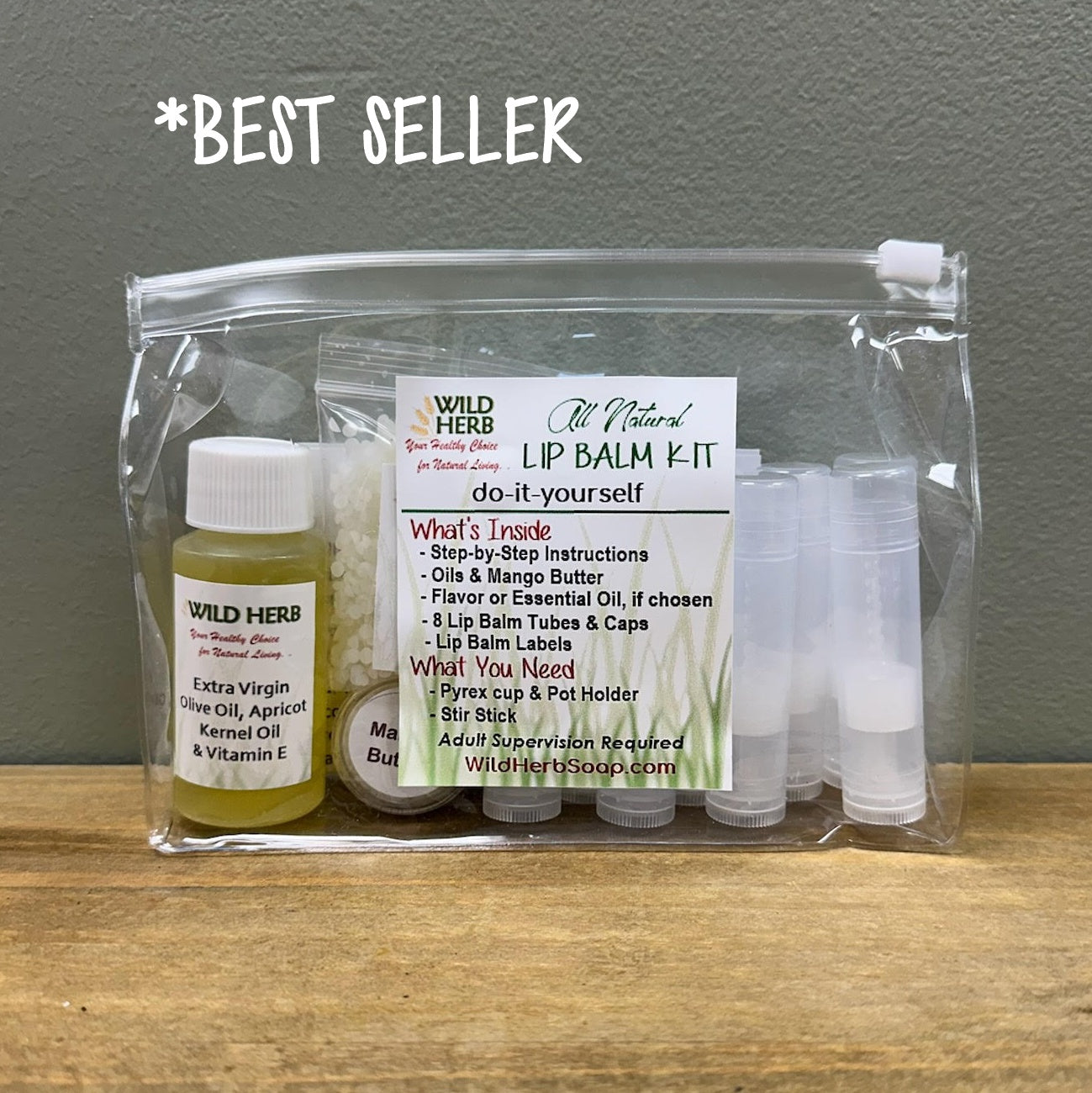 DIY Lip Balm Making Kit Makes 8 in Clear Plastic Bag