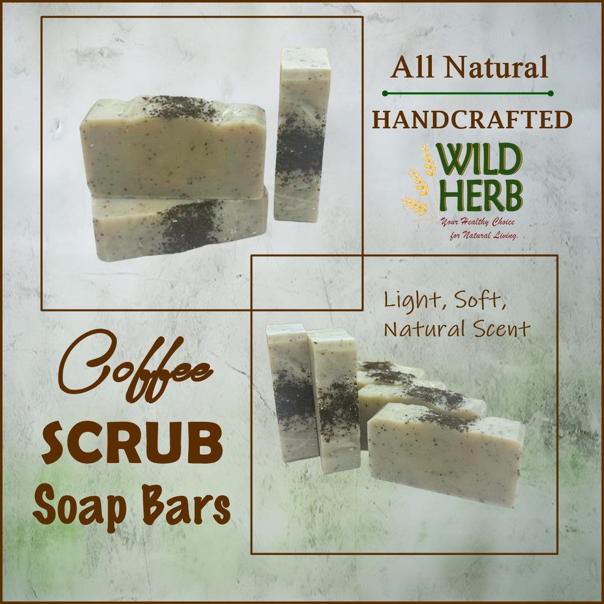 Coffee Scrub Natural Soap Bar-Wild Herb Your Healthy Choice for Natural Living