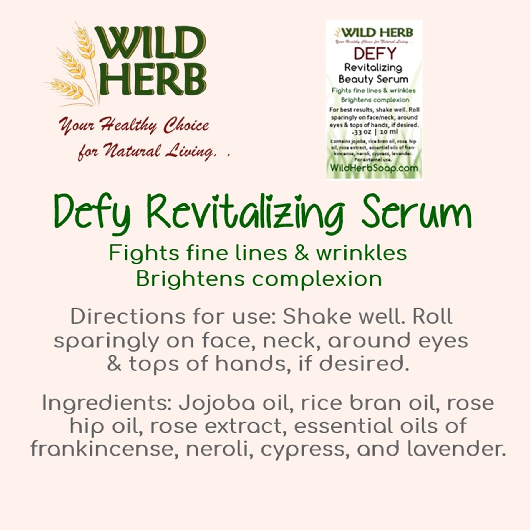 Defy Beauty Serum-Wild Herb Your Healthy Choice for Natural Living