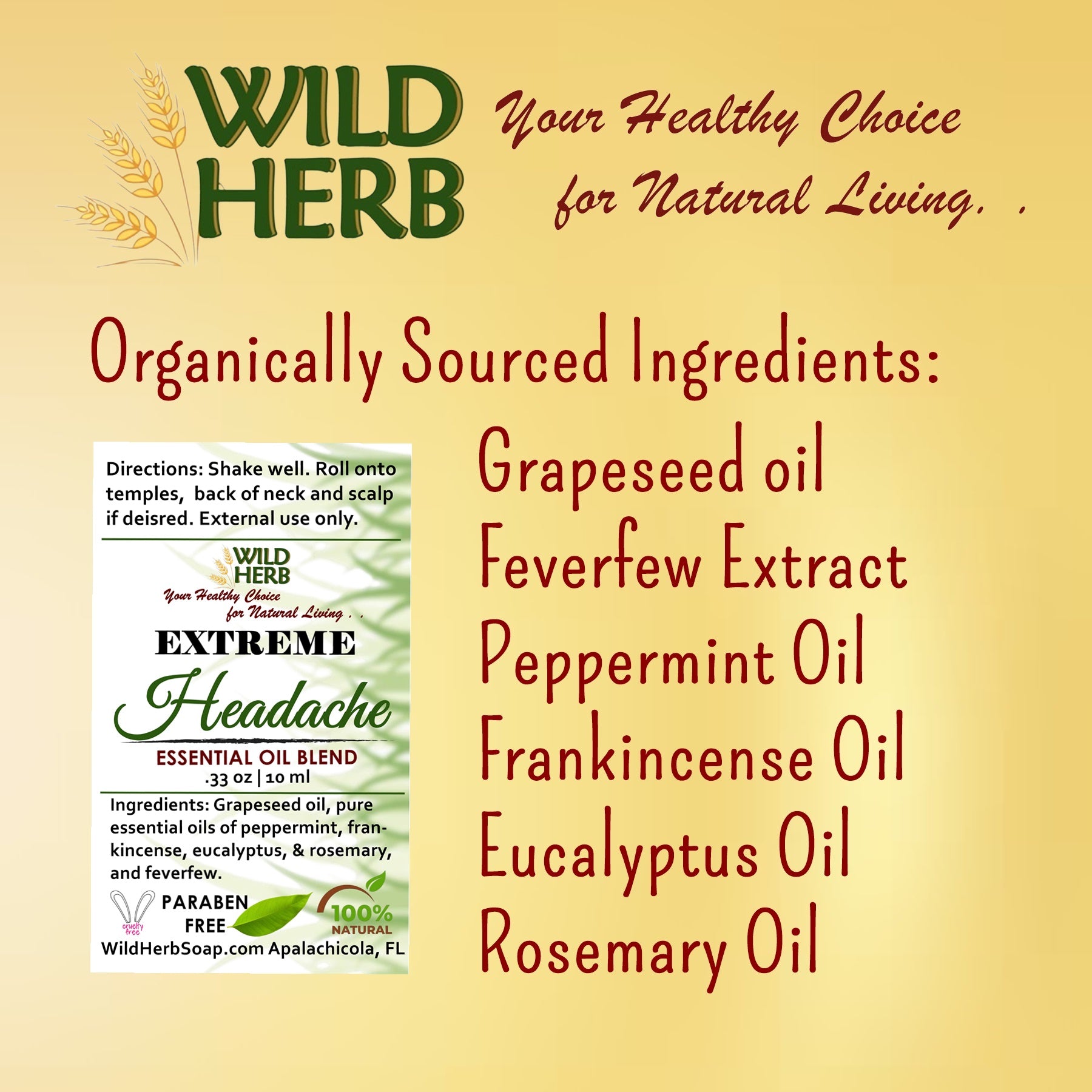 Headache Relief, Extreme-Wild Herb Your Healthy Choice for Natural Living