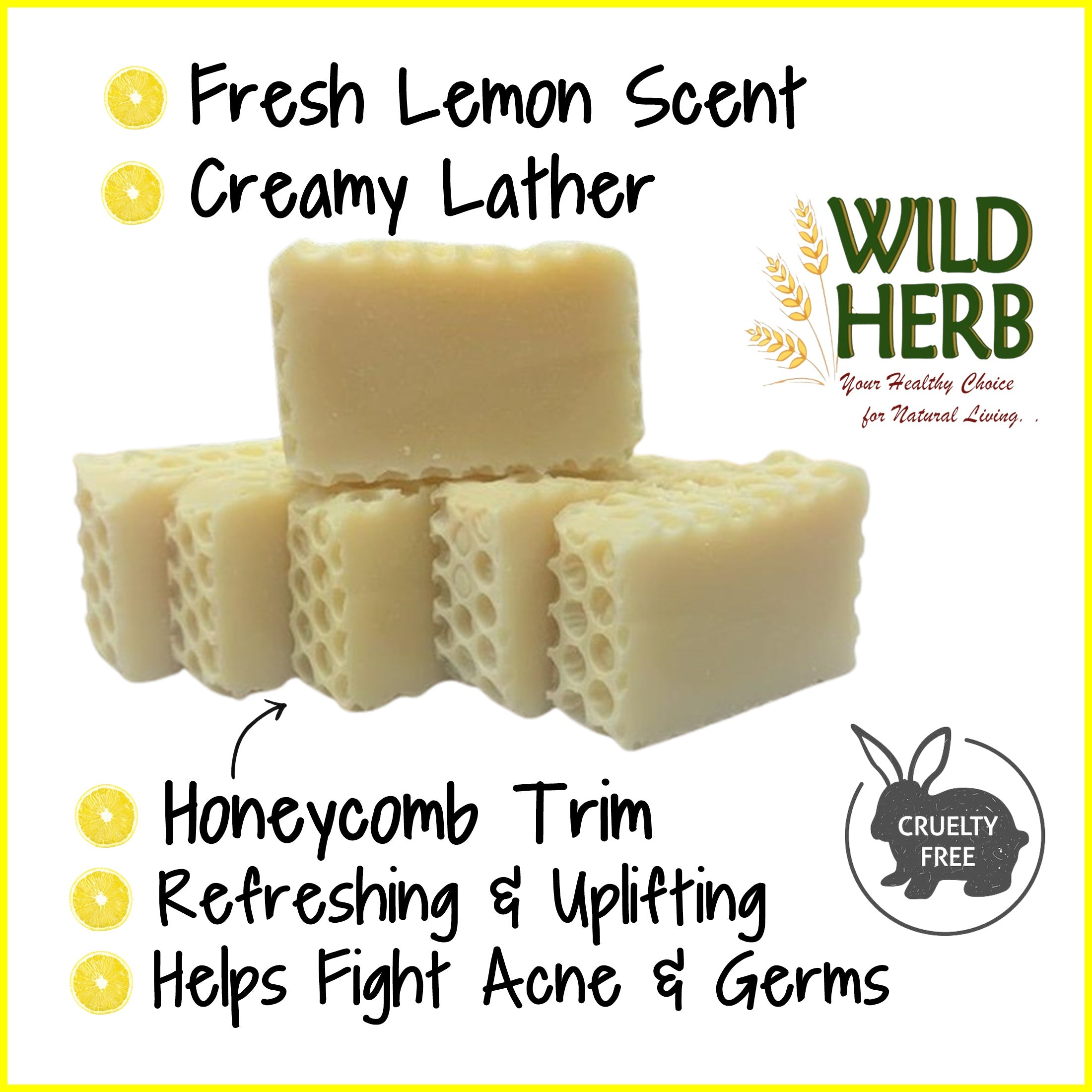 Honeycomb Lemon Natural Soap Bar-Wild Herb Your Healthy Choice for Natural Living