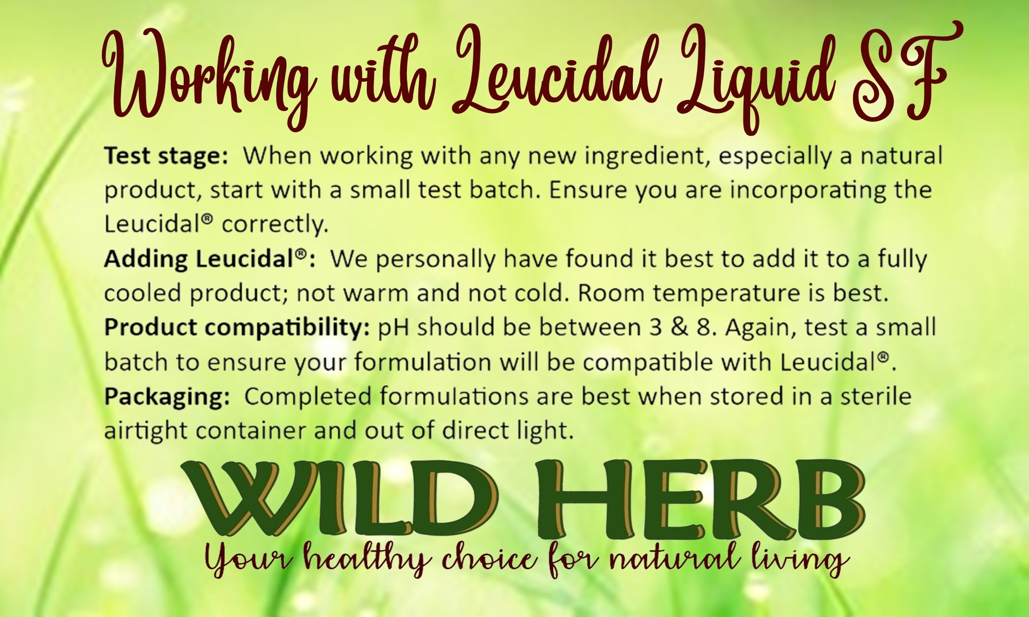 Leucidal® Liquid SF (Natural Antimicrobial)-Wild Herb Your Healthy Choice for Natural Living