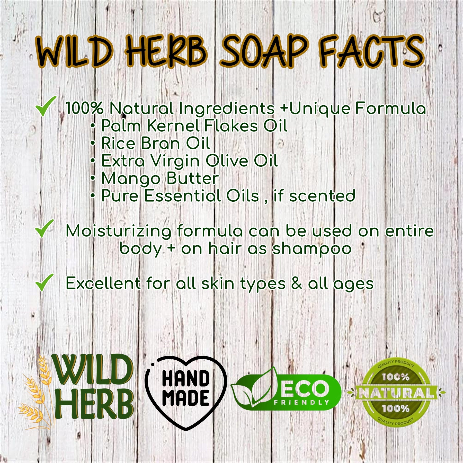 Sinful Natural Soap Bar-Wild Herb Your Healthy Choice for Natural Living