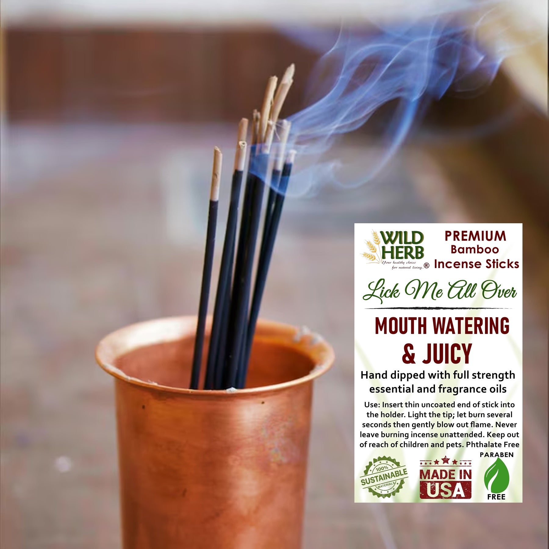 Incense, Lick Me All Over-Wild Herb Your Healthy Choice for Natural Living