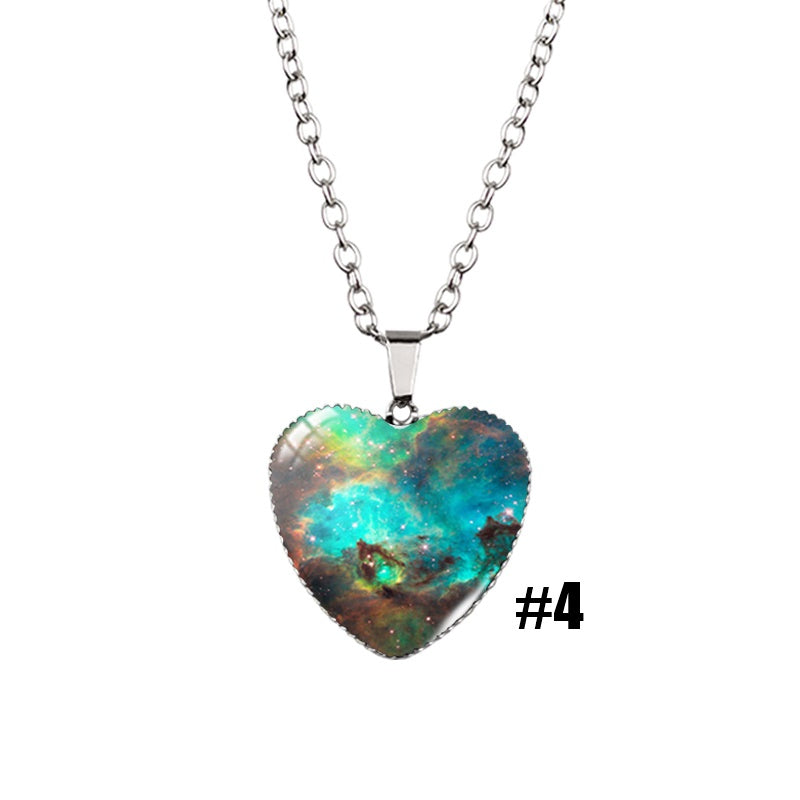 Heart Shaped Galaxy Nebula Necklace-Wild Herb Your Healthy Choice for Natural Living