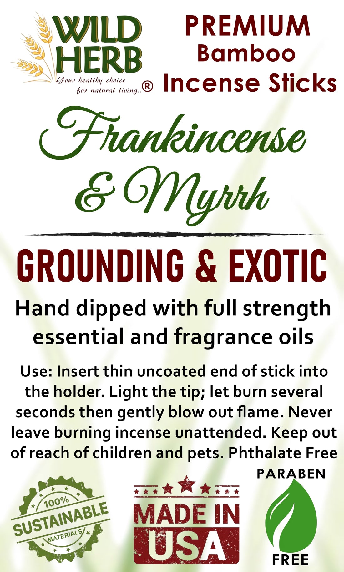 Incense, Frankincense & Myrrh-Wild Herb Your Healthy Choice for Natural Living