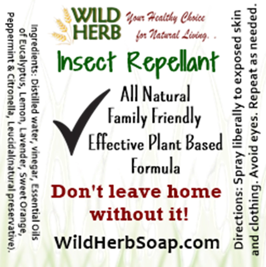 Insect Repellant Pest Spray-Wild Herb Your Healthy Choice for Natural Living
