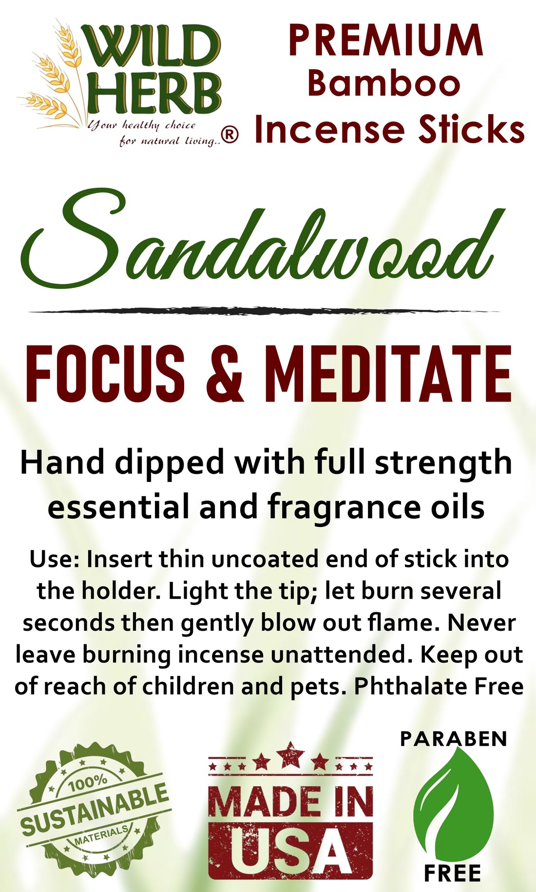 Incense, Sandalwood-Wild Herb Your Healthy Choice for Natural Living