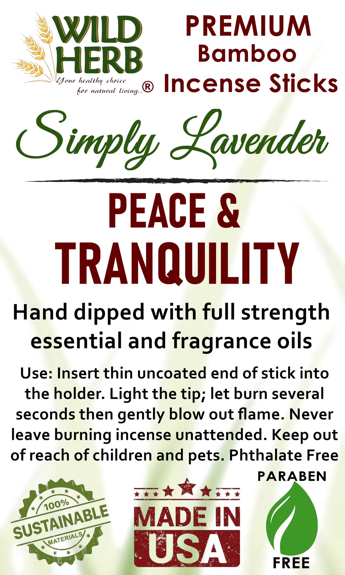 Incense, Simply Lavender-Wild Herb Your Healthy Choice for Natural Living