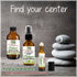 Three Wild Herb essential oil formulas for Balance exclusive blend with a stack of stones on a gray background.