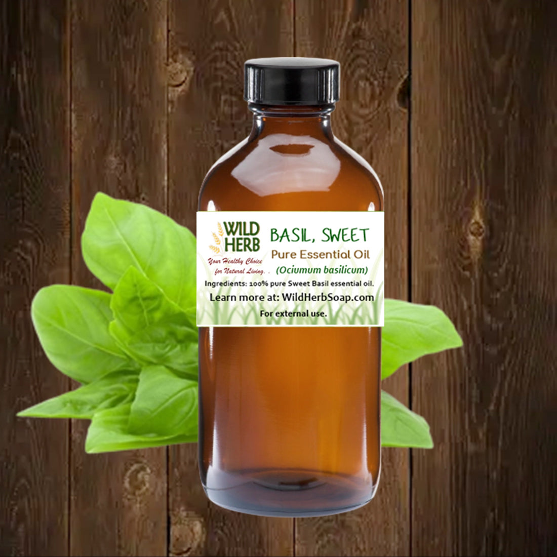 Basil, Sweet Pure Essential Oil-Wild Herb Your Healthy Choice for Natural Living