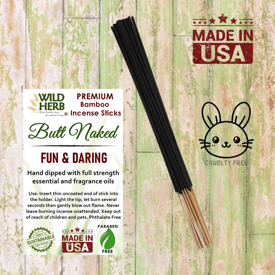 Incense, Butt Naked-Wild Herb Your Healthy Choice for Natural Living