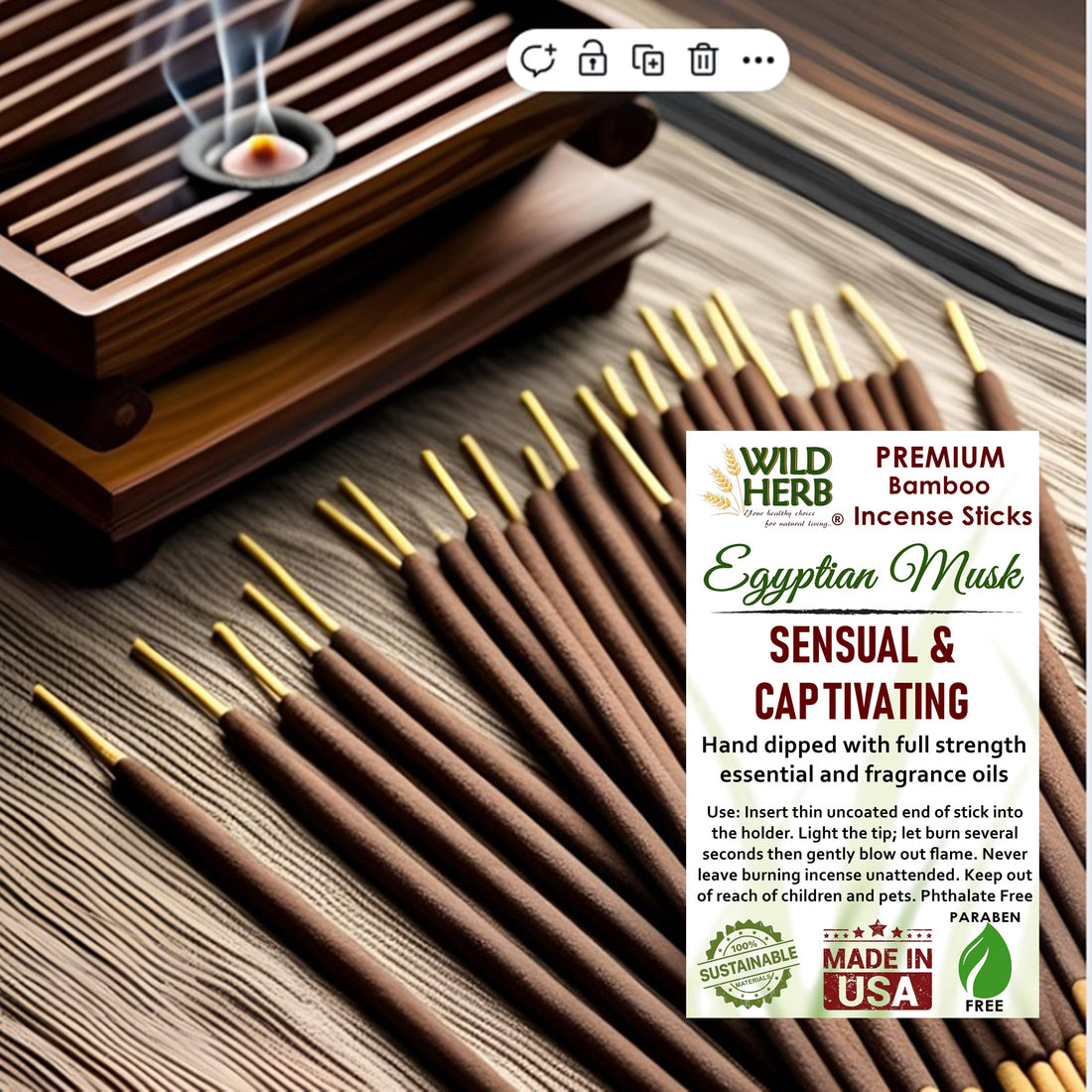 Incense, Egyptian Musk-Wild Herb Your Healthy Choice for Natural Living