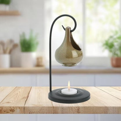 Oil Warmer, Green Hanging Pot + Oil-Wild Herb Your Healthy Choice for Natural Living