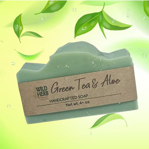 Green Tea and Aloe Natural Soap Bar-Wild Herb Your Healthy Choice for Natural Living