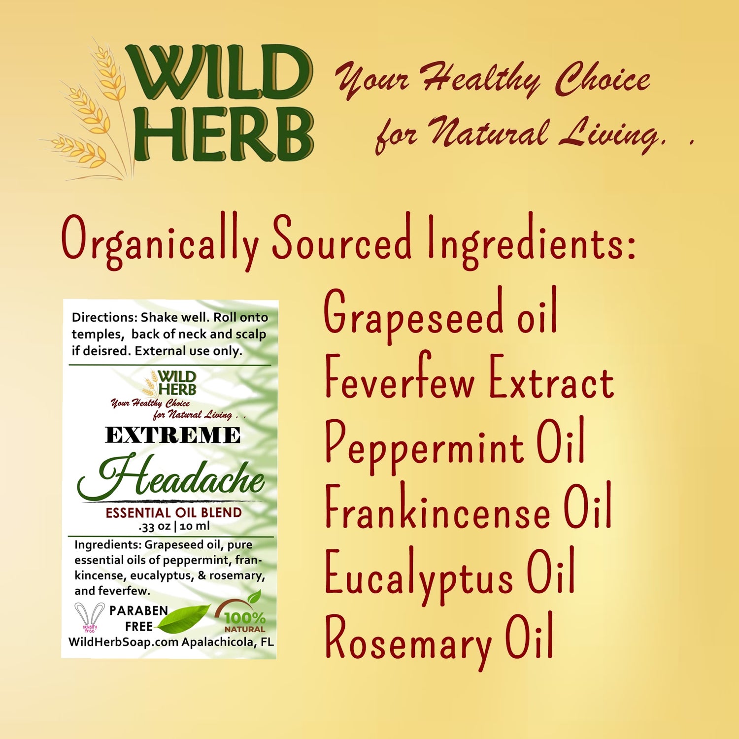 Headache Relief, Extreme-Wild Herb Your Healthy Choice for Natural Living