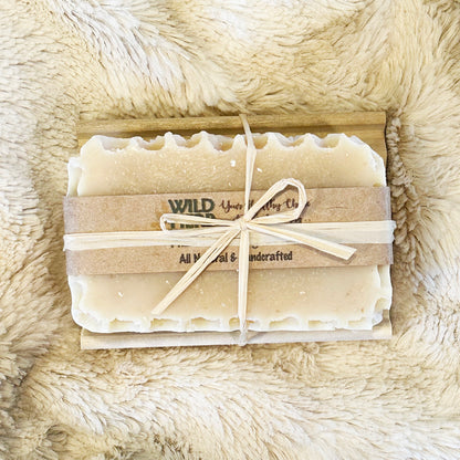 Natural Soap Bar + Wooden Dish-Wild Herb Your Healthy Choice for Natural Living