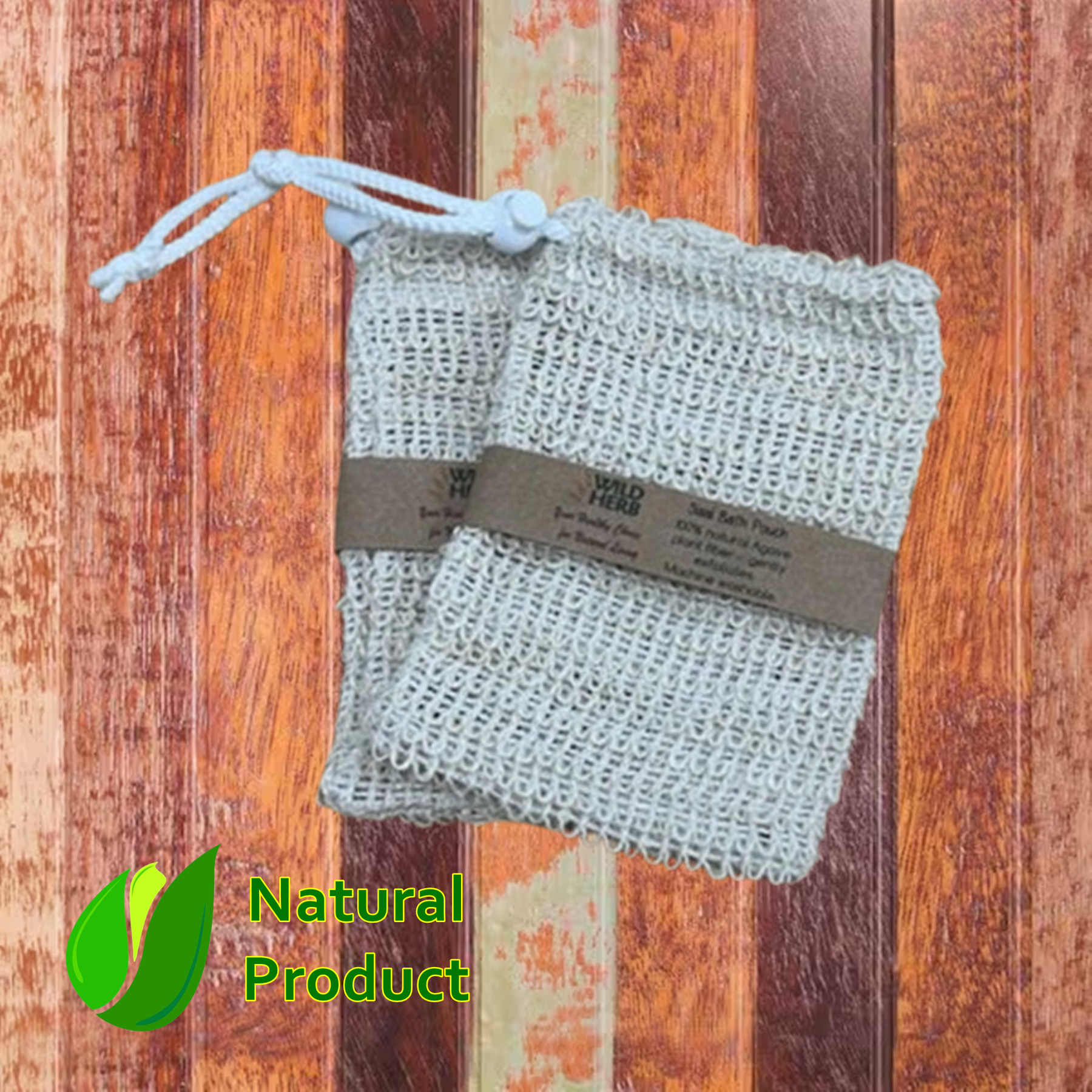 Sisal Natural Soap Pouch (Set of 2)