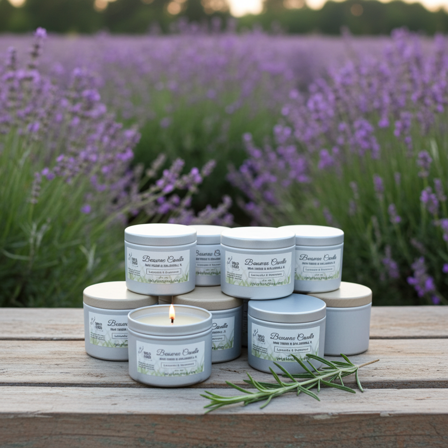 Beeswax Candle, Lavender &amp; Rosemary