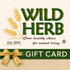 wild herb logo stating your healthy choice for natural living established 2010 for gift card purchase