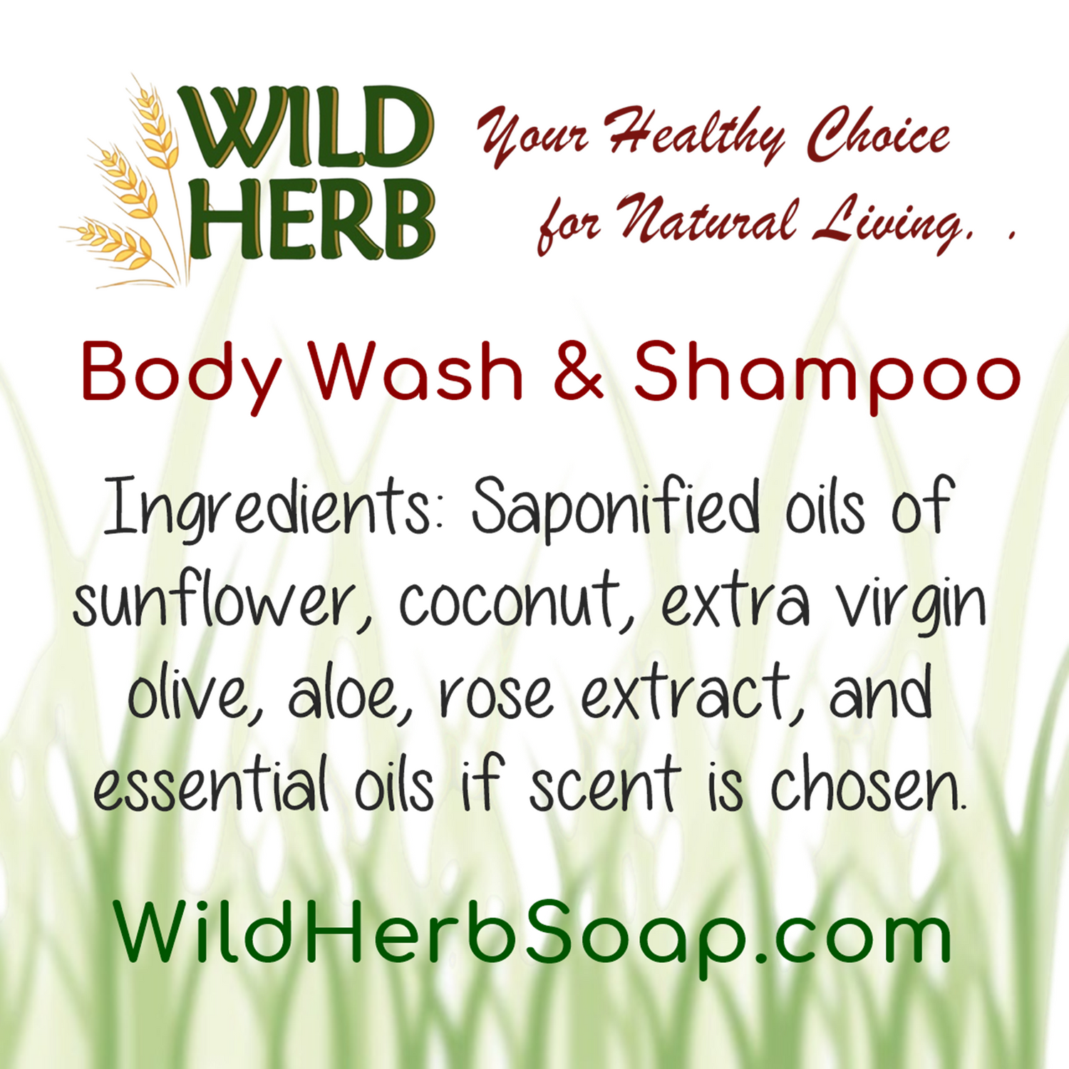 Liquid Body Wash &amp; Shampoo-Wild Herb Your Healthy Choice for Natural Living
