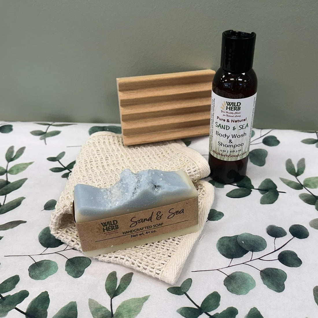 Gift Set: Soap Bar &amp; Liquid, Dish, Cloth