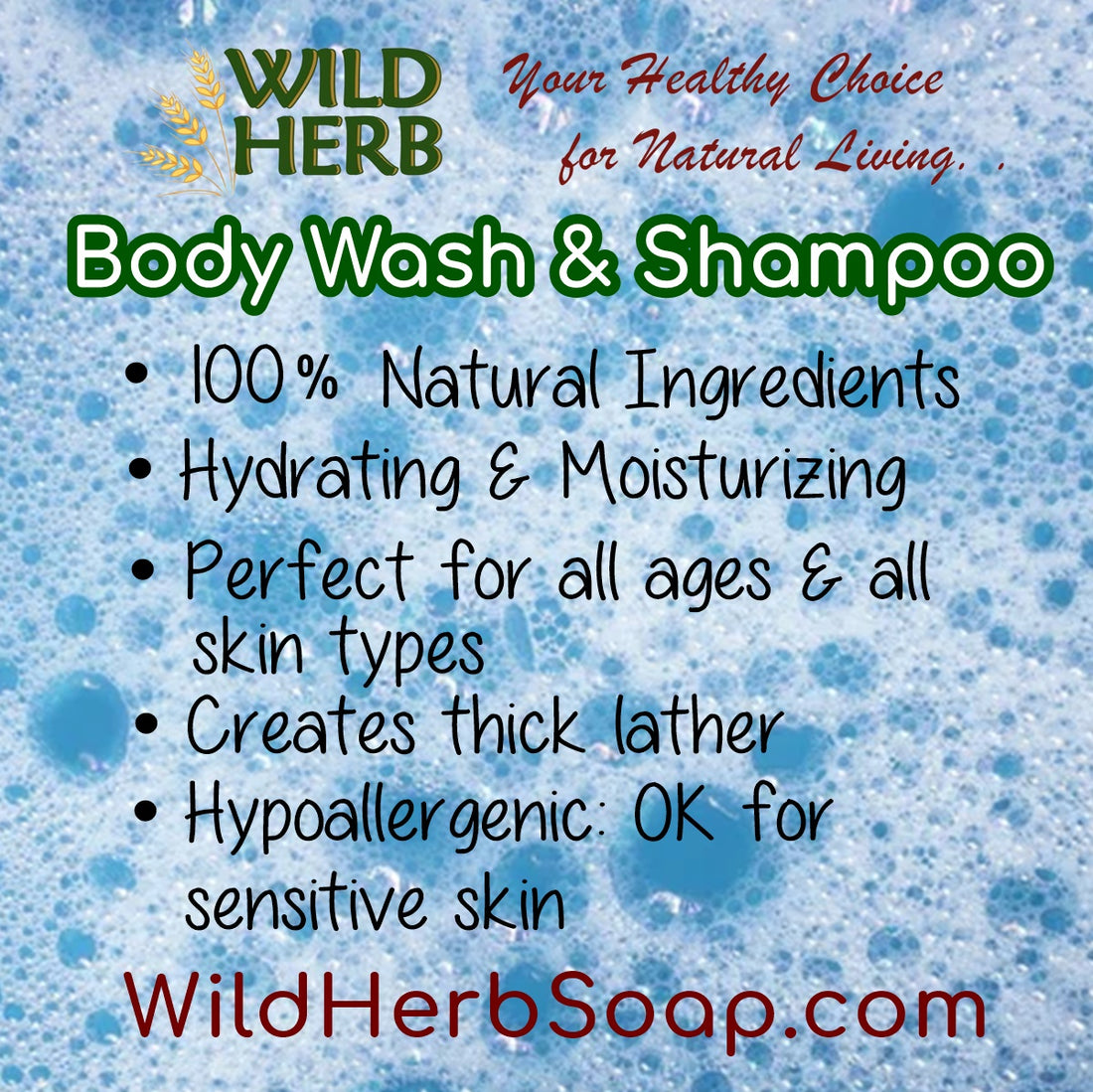 Liquid Body Wash &amp; Shampoo-Wild Herb Your Healthy Choice for Natural Living