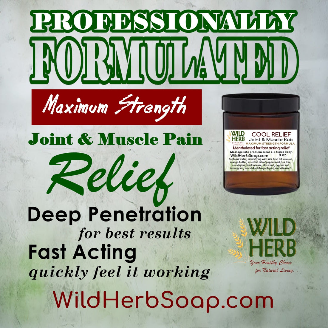 Cool Relief Joint and Muscle Pain Cream-Wild Herb Your Healthy Choice for Natural Living