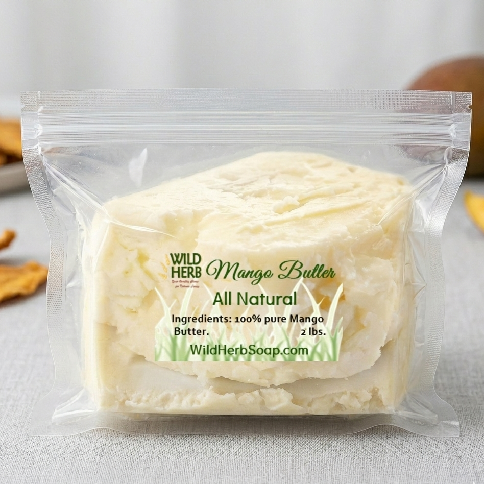 vacuum sealed bag of pure mango butter