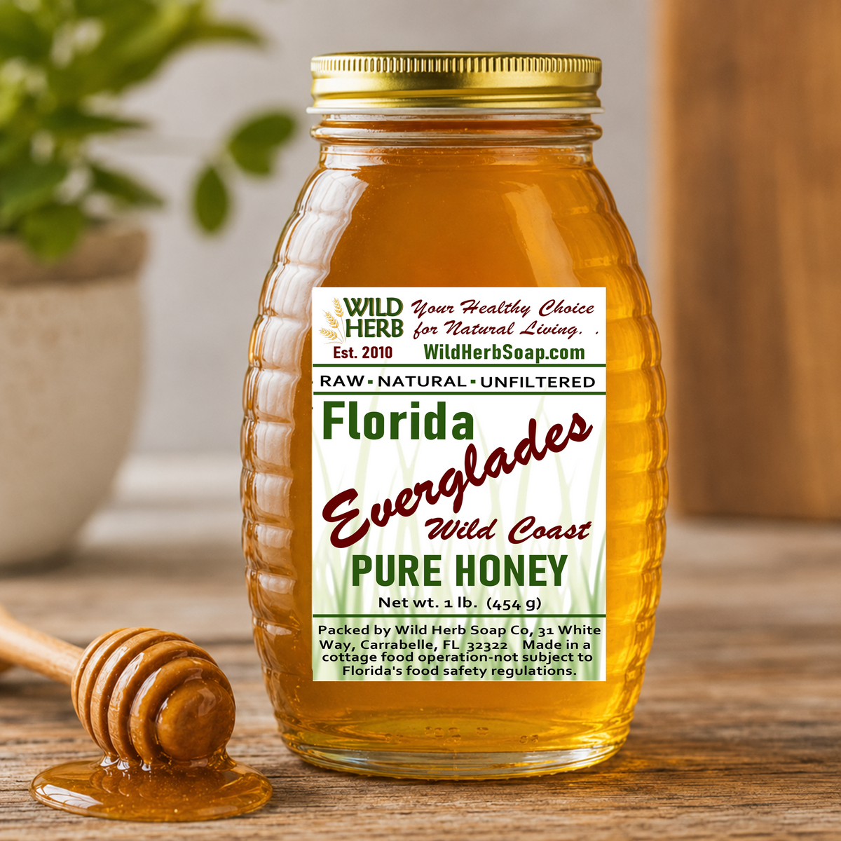 Florida Everglades Wilderness Pure Raw Unfiltered Honey