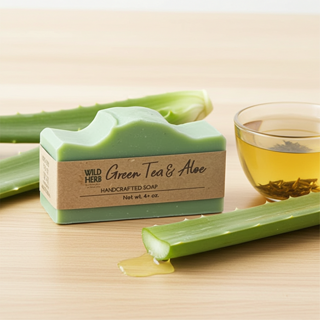 Green Tea and Aloe Natural Soap Bar