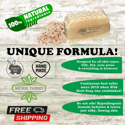 Wild Honey Oats Natural Soap Bar-Wild Herb Your Healthy Choice for Natural Living