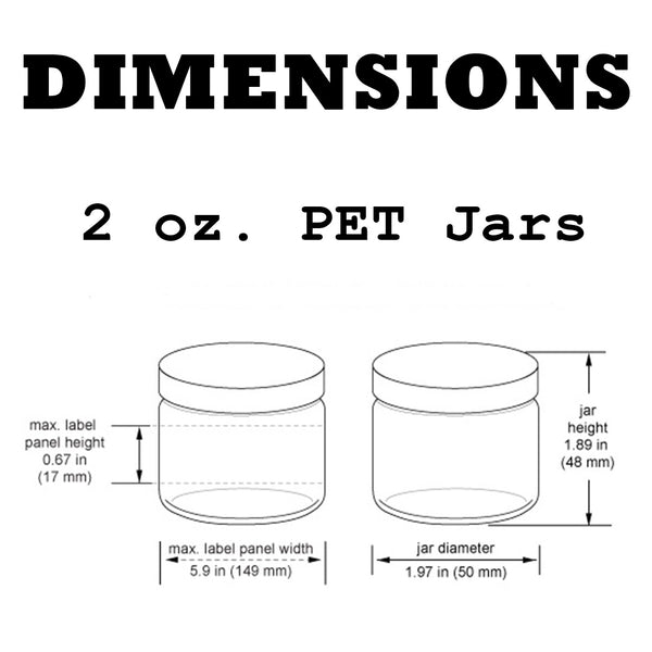 Jars, 2 oz. size w/lid (Set of 10)