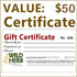 Gift Certificate $50.00-Wild Herb Your Healthy Choice for Natural Living