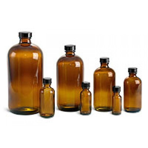 Boston Round Amber Bottles (Sold in Sets of 10)-Wild Herb Your Healthy Choice for Natural Living