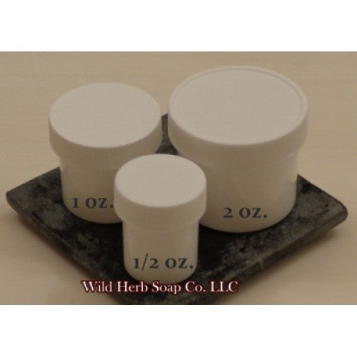 Jar, White Plastic w/Lid (Set of 10)-Wild Herb Your Healthy Choice for Natural Living